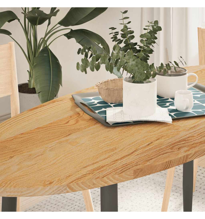 Dessus de table 140x60x2 cm bois de chêne massif ovale | Mobilier & Déco