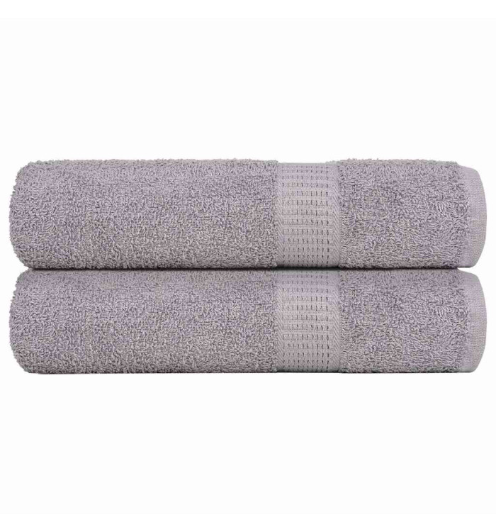 Serviettes de douche 2 pcs gris 70x140 cm 360 g/m² 100% coton | Mobilier & Déco