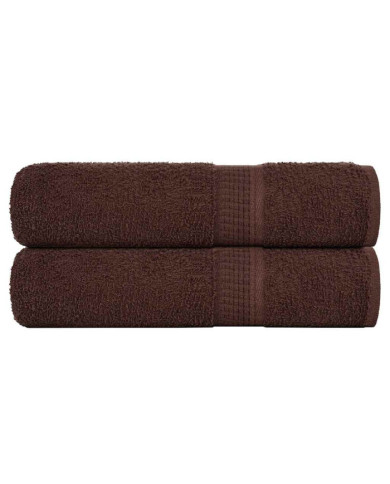 Serviettes de douche 2 pcs marron 70x140 cm 360 g/m² 100% coton | Mobilier & Déco