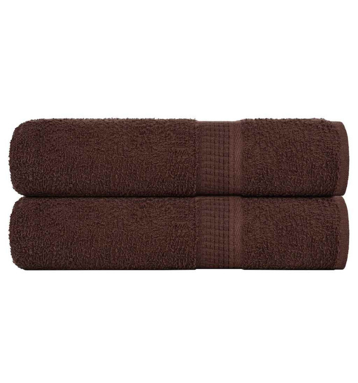 Serviettes de douche 2 pcs marron 70x140 cm 360 g/m² 100% coton | Mobilier & Déco