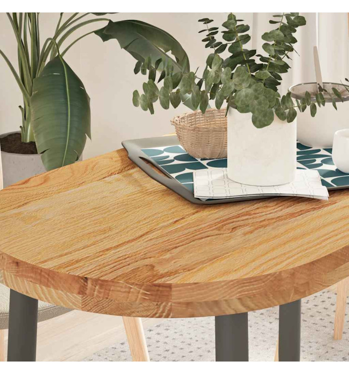 Dessus de table 100x50x4 cm bois de chêne massif ovale | Mobilier & Déco