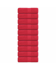 Serviettes de visage 10 pcs rouge 30x30 cm 360 g/m² 100% coton | Mobilier & Déco