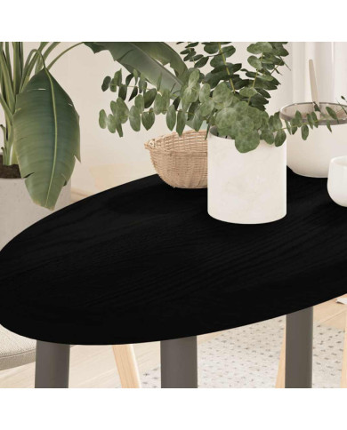 Dessus de table marron foncé 80x40x4 cm bois chêne massif ovale | Mobilier & Déco