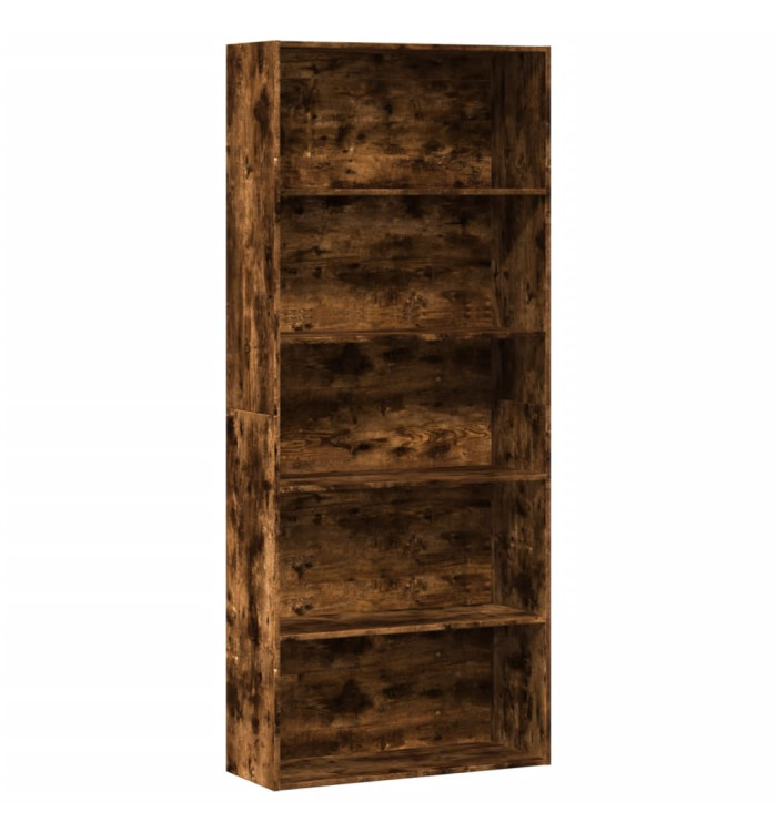 Bibliothèque chêne fumé 80x30x189 cm bois d'ingénierie | Mobilier & Déco