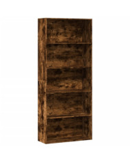 Bibliothèque chêne fumé 80x30x189 cm bois d'ingénierie | Mobilier & Déco