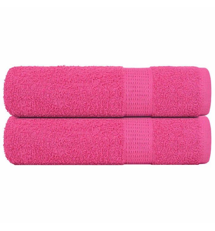 Serviettes de douche 2 pcs rose 70x140 cm 360 g/m² 100% coton | Mobilier & Déco