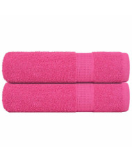 Serviettes de douche 2 pcs rose 70x140 cm 360 g/m² 100% coton | Mobilier & Déco