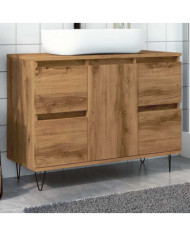 Armoire de salle de bain chêne artisanal bois d'ingénierie | Mobilier & Déco