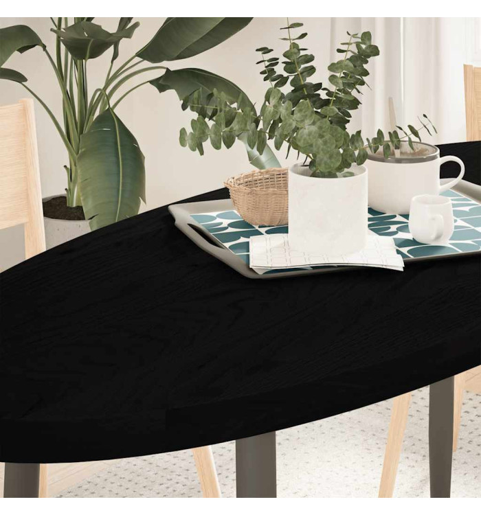 Dessus de table marron foncé 140x60x4cm bois chêne massif ovale | Mobilier & Déco