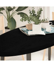 Dessus de table marron foncé 140x60x4cm bois chêne massif ovale | Mobilier & Déco