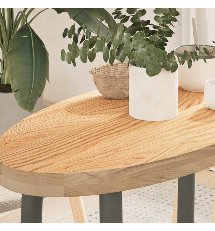Dessus de table 80x40x4 cm bois de chêne massif ovale | Mobilier & Déco