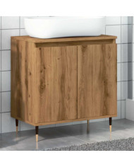Armoire de salle de bain chêne artisanal 58x33x60 cm | Mobilier & Déco