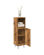 Armoire de salle de bain vieux bois 30x30x100cm bois ingénierie | Mobilier & Déco