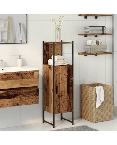 Armoire salle de bain vieux bois 33x33x120,5 cm bois ingénierie | Mobilier & Déco