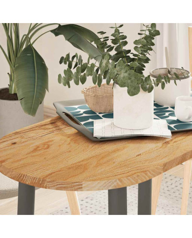 Dessus de table 80x40x2 cm bois de chêne massif ovale | Mobilier & Déco