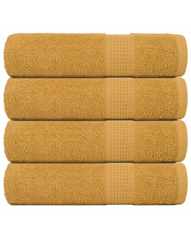 Serviettes de douche 4 pcs doré 70x140 cm 360 g/m² 100% coton | Mobilier & Déco