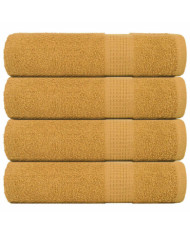 Serviettes de douche 4 pcs doré 70x140 cm 360 g/m² 100% coton | Mobilier & Déco