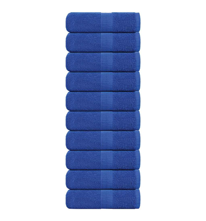 Serviettes d'invité 10 pcs bleu 30x50 cm 360 g/m² 100% coton | Mobilier & Déco