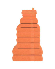 Ensemble de serviettes 12 pcs orange 360 g/m² 100% coton | Mobilier & Déco