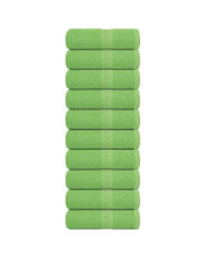 Serviettes d'invité 10pcs vert pomme 30x50cm 360g/m² 100% coton | Mobilier & Déco