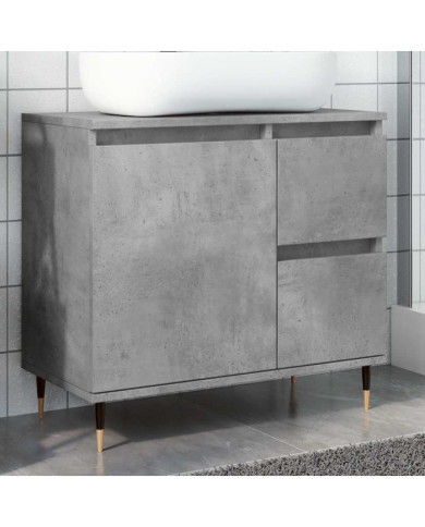 Armoire de salle de bain gris béton 65x33x60 cm | Mobilier & Déco