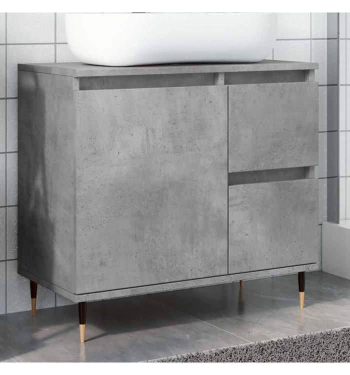 Armoire de salle de bain gris béton 65x33x60 cm | Mobilier & Déco