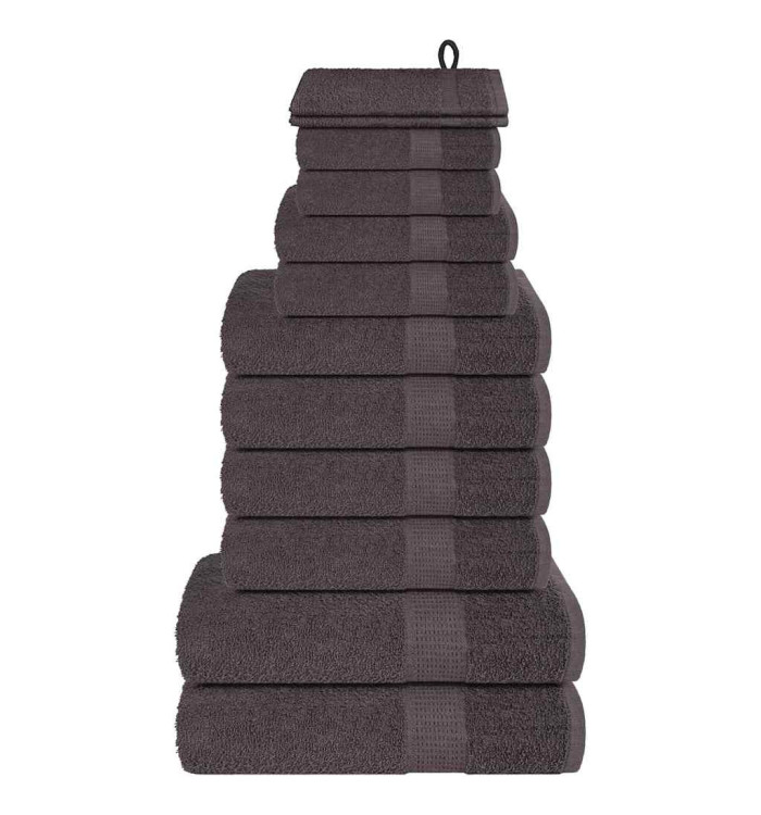 Ensemble de serviettes 12 pcs anthracite 360 g/m² 100% coton | Mobilier & Déco