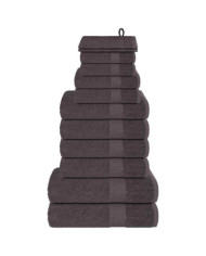 Ensemble de serviettes 12 pcs anthracite 360 g/m² 100% coton | Mobilier & Déco