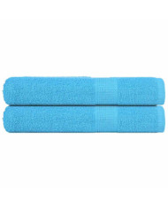 Serviettes de sauna 2pcs turquoise 80x200cm 360 g/m² 100% coton | Mobilier & Déco