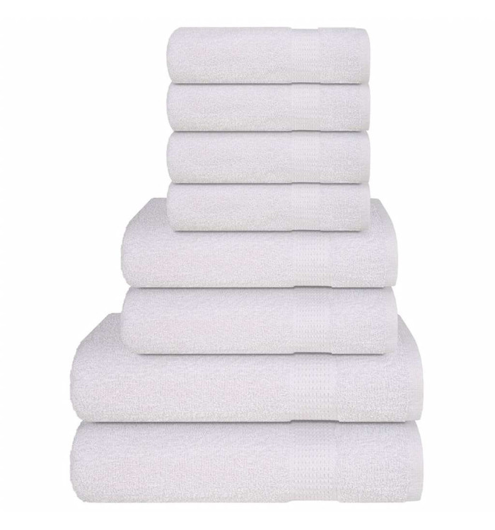 Ensemble de serviettes 8 pcs blanc 360 g/m² 100% coton | Mobilier & Déco