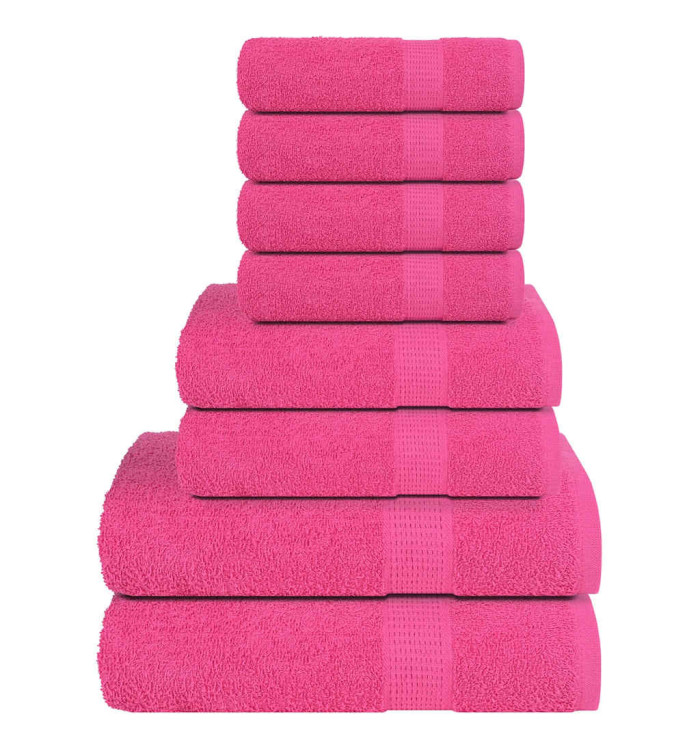 Ensemble de serviettes 8 pcs rose 360 g/m² 100% coton | Mobilier & Déco