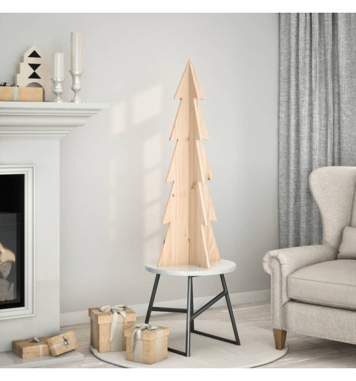 Arbre de Noël en bois pour décoration 112 cm bois massif de pin | Mobilier & Déco