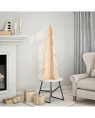 Arbre de Noël en bois pour décoration 112 cm bois massif de pin | Mobilier & Déco