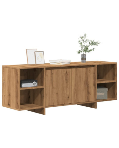 Meuble TV chêne artisanal 130x35x50 cm bois d'ingénierie | Mobilier & Déco