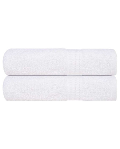 Serviettes de douche 2 pcs blanc 70x140 cm 360 g/m² 100% coton | Mobilier & Déco
