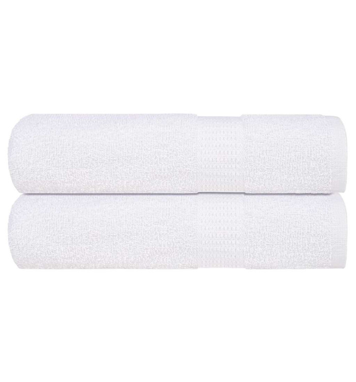 Serviettes de douche 2 pcs blanc 70x140 cm 360 g/m² 100% coton | Mobilier & Déco