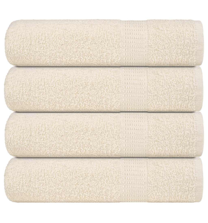 Serviettes de douche 4 pcs crème 70x140 cm 360 g/m² 100% coton | Mobilier & Déco