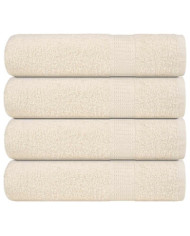 Serviettes de douche 4 pcs crème 70x140 cm 360 g/m² 100% coton | Mobilier & Déco
