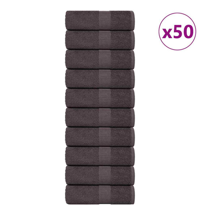 Gants de toilette 50 pcs anthracite 15x21cm 360 g/m² 100% coton | Mobilier & Déco