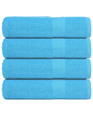 Serviettes de bain 4pcs turquoise 100x150cm 360 g/m² 100% coton | Mobilier & Déco