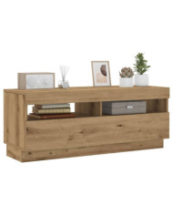 Meuble TV avec lumières LED chêne artisanal bois d'ingénierie | Mobilier & Déco