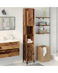 Armoire de salle de bain vieux bois 30x30x190cm bois ingénierie | Mobilier & Déco