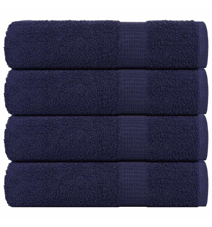 Serviettes de bain 4 pcs bleu marine 100x150 cm 100% coton | Mobilier & Déco