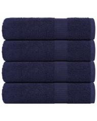 Serviettes de bain 4 pcs bleu marine 100x150 cm 100% coton | Mobilier & Déco
