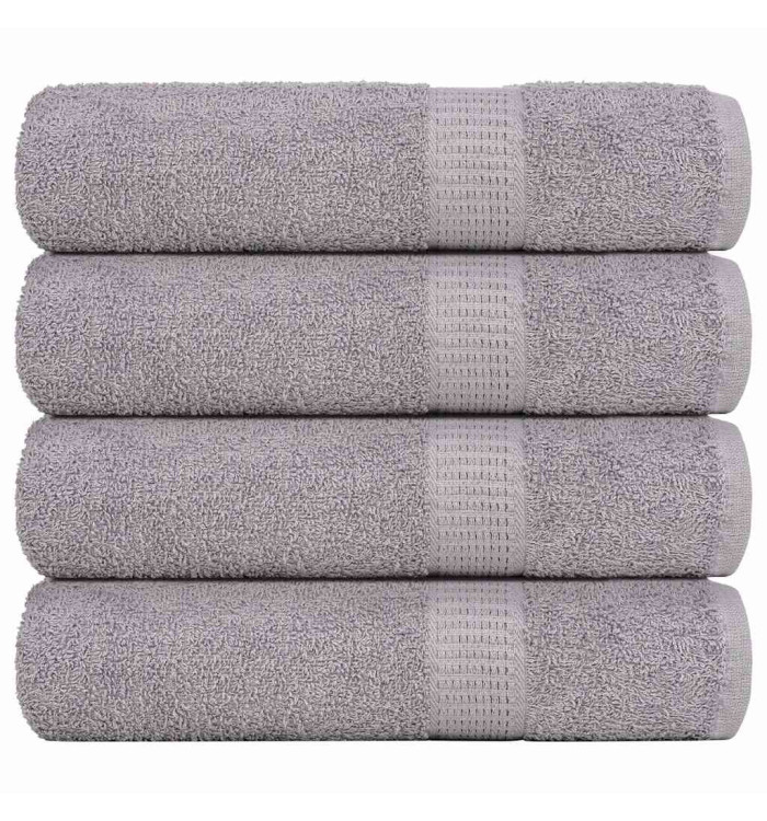 Essuie-mains 4 pcs gris 50x100 cm 360 g/m² 100% coton | Mobilier & Déco