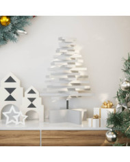 Arbre de Noël en bois pour décoration blanc 60 cm pin massif | Mobilier & Déco