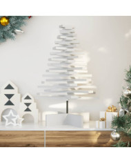 Arbre de Noël en bois pour décoration blanc 80 cm pin massif | Mobilier & Déco