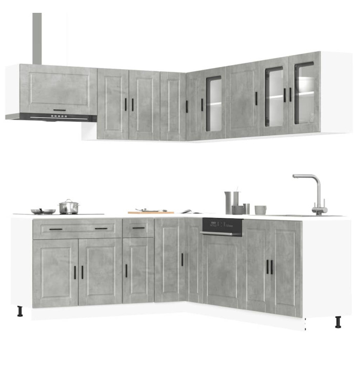 Ensemble d'armoires de cuisine 11 pcs Porto bois d'ingénierie | Mobilier & Déco