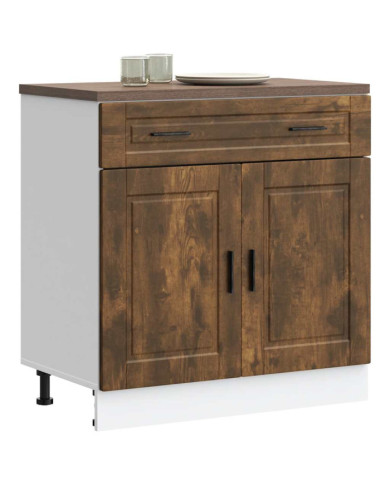 Armoire de cuisine Porto chêne fumé bois d'ingénierie | Mobilier & Déco