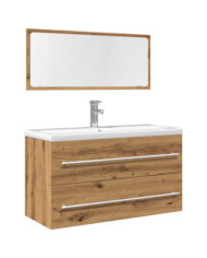 Ensemble de meubles salle de bain 2 pcs bois d'ingénierie | Mobilier & Déco
